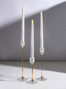 Набор подсвечников на 1 свечу «Грань», d=2.5 см, 3 шт., прозрачный с золотом