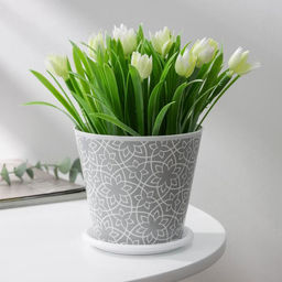 Цена за 2 шт. Горшок для цветов Доляна «Кракле», 800 мл, цвет серый