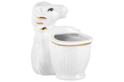 Вазочка для зубочисток 6,5*4*7 см Лошадь белая с золотом, фарфор - Elan gallery фото 5