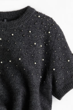 Beaded fine-knit dress - H&m фото 9