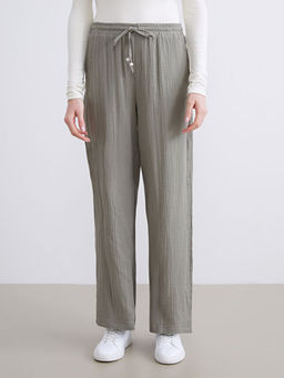 Beli Lastikli Dokulu M?slin Kad?n Pantolon