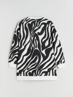 Bisiklet Yaka Desenli Kad?n Sweatshirt Tunik