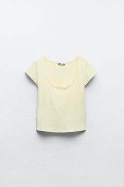 SLUB KNIT CROPPED T-SHIRT - Zara фото 6