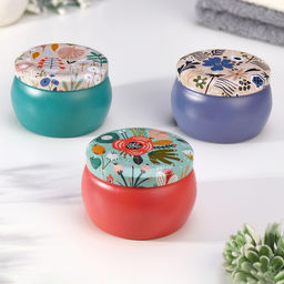 Ароматическая свеча в банке «Фрезия», из соевого воска с сухоцветом, 4.5×6 см, 80 г