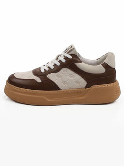 03-X79173-A2 BROWN/BEIGE Кроссовки мужские (натуральная кожа, нубук) - Фабричный китай фото 9