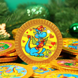 Цена за 25 шт. Кондитерская медаль новогодняя Символ года, МИКС, 30 г