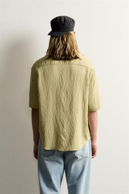 CAMISA BOXY FIT JACQUARD RAYAS / Amarillo - Zara фото 3
