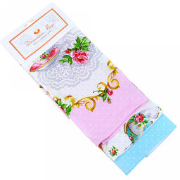 Полотенце кухонное рогожка 48х62см "Французский завтрак", 171г/м2, хлопок 100%, комплект 3шт, "Домашняя мода" (Россия)