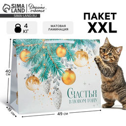 Пакет ламинированный горизонтальный Счастья в Новом году, XL 49 40 19 см - Дарите счастье фото 9