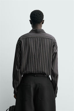 CAMISA FLUIDA RAYAS / Negro - Zara фото 3