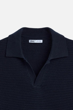 CHECK TEXTURE KNIT POLO SHIRT - Zara фото 41