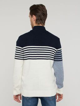 Джемпер мужской BY212-15004. 118/037/189 молоко/ниагара/т.синий