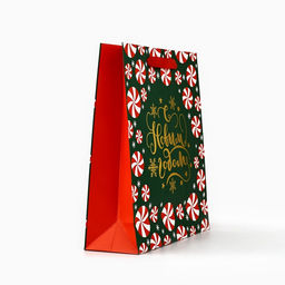 Пакет подарочный новогодний ламинированный «Новогодние чудеса», тиснение, M 30 х 26 х 9 см