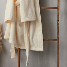 Халат махровый мужской SL HOME: Basic «Айвори», размер M, хлопок 100%, молочный