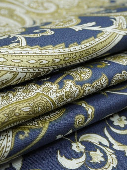 Сатин Восточная магия цв.джинсово-фиолетовый, ш.2.5м, хлопок-100%, 115гр/м.кв - Купава фото 2