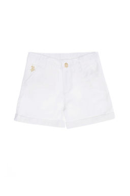 Белые тканые шорты для девочек Неожиданная скидка в корзине - U.s. polo assn фото 3