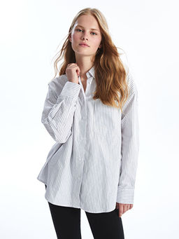 ?izgili Oversize Oxford Kad?n G?mlek