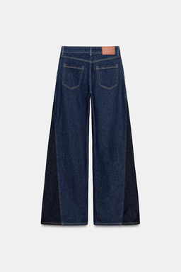 Z1975 WIDE-LEG HIGH-WAIST JEANS WITH COMBINED FABRIC - Zara фото 7