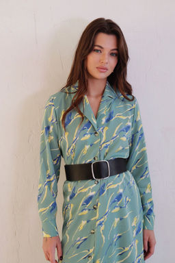 Платье-рубашка с английским воротником принт - Martichelli фото 112