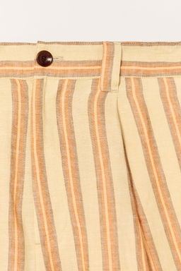 LIMITED EDITION STRIPED LINEN BERMUDA SHORTS - Zara фото 14