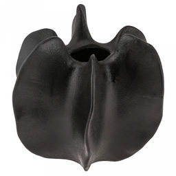 Ваза керамическая "Карамбола" 400мл, 14,2х14,2см h12,3см, д/горла - 3,3см, фактурный глянец, цвет - черный, в коробке (Китай)