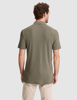 Haki Slim Fit _rme Dokulu Polo Yaka Ti__rt