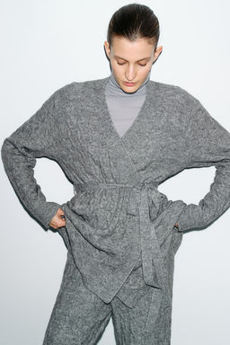 MAMA Cardigan en punto trenzado Before & After - H&m фото 2