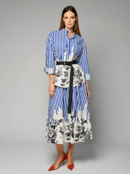 Блузка женская с ремнем 12521-33088 blue/multicolor - Maxroses фото 2