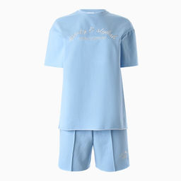 Костюм женский: футболка, шорты, MINAKU: SPORTY & STYLISH, размер 48, голубой