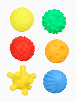 Развивающие тактильные мячики «Космос», с пищалкой, в наборе 6 шт., МИКС, Крошка Я