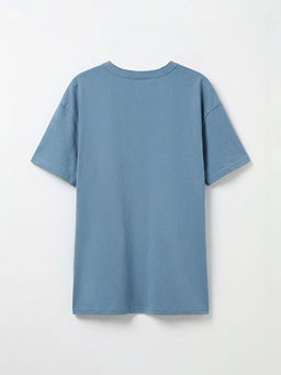 Erkek ?ocuk Bisiklet Yaka Bask?l? Ti??rt