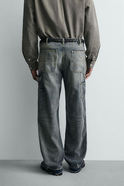 JEANS BOLSILLO CARPINTERO LAVADO / Azul / Verde - Zara фото 3