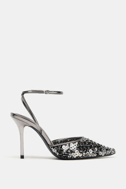SEQUIN HIGH-HEEL SHOES - Zara фото 2