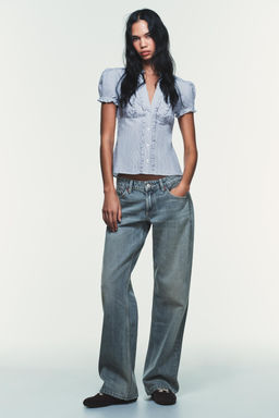 POPLIN SHIRT WITH RUFFLES - Zara фото 8