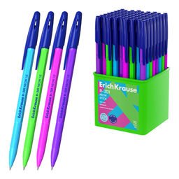 Цена за 70 шт. Ручка шариковая ErichKrause R-301 Stick Neon 1.0, цвет чернил синий (в стакане по 70 шт.)