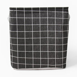 Текстильная корзина Доляна Клетка черная, 32*32*32 см  фото 3