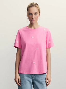 Футболка из хлопка с вышивкой / Zarina  фото 10