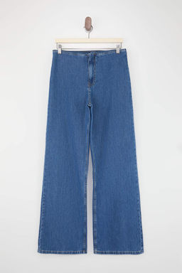 Teen Mavi DOKUMLU Tencel Kar?s?ml? Bel Detayl? Normal Bel Wide Leg Jeans TWOSS26JE00185 - Trendyolmilla фото 5