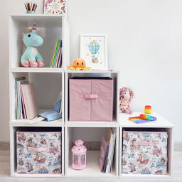 Набор коробов стеллажных без крышки, 2 шт., 31*31*31 см, розов., ПУТЕШАСТИКИ, шт - Valiant фото 3