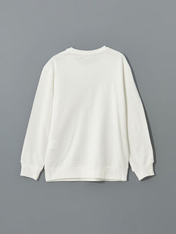 Bisiklet Yaka Bask?l? K?z ?ocuk Sweatshirt - Waikiki фото 3