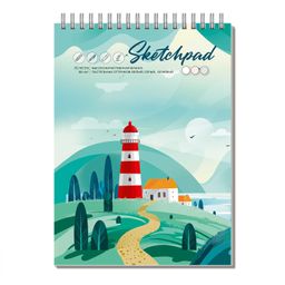 Скетчпад А5 145х210 мм, 40 л, блок - белый офсет, серый офсет, бежевый офсет 80 г/м?, арт. 62770 МАЯК