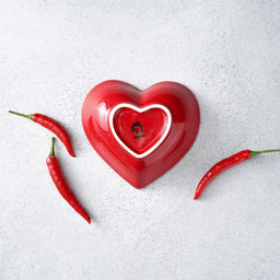 Салатник керамический Доляна «Сердце», 130 мл, 12.5×11.5 см, цвет красный