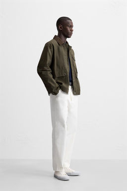 TEXTURED REGULAR FIT TROUSERS - Zara фото 4