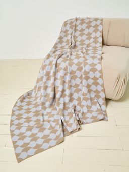 Плед вязаный жаккардовый с рисунком