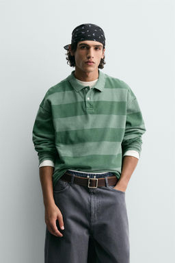 WASHED STRIPED PIQU_ POLO SHIRT - Zara фото 2