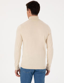 Bej Slim Fit Basic Kazak