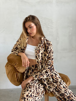 Martichelli Брюки коричнево-бежевые с принтом  фото 6