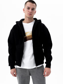 Толстовка футер 3-х нитка начес,черная