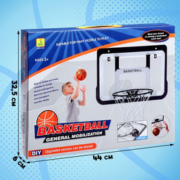 Баскетбольное кольцо с щитом Настоящий мастер, мяч и насос в наборе, диаметр мяча 15 см, кольца 25 см - Simaland фото 12