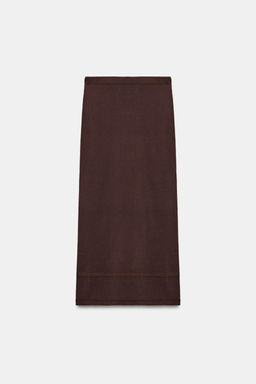 FALDA RECTA FLUIDA PUNTO / Chocolate - Zara фото 6